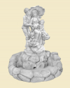 Фигурка (скульптура) фонтан семья под зонтиком нов большая из бетона